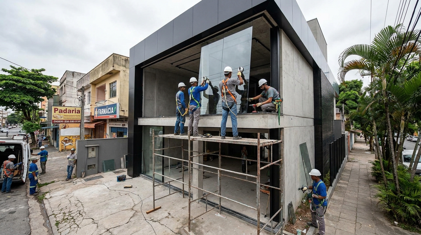 Fachada preta moderna em Teresina-PI